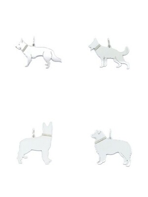 Silver 925 Swiss or Australian Shepherd dog pendant