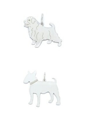 Silver 925 Norfolk or Bull Terrier dog pendant