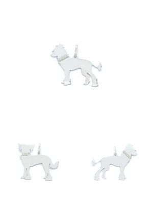 Silver 925 chinese crested chevallier dog pendant
