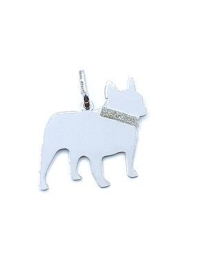 Silver 925 French Bulldog dog pendant, MODEL-SIZE: 1-Pendant Height: 2.1cm-Width : 2cm