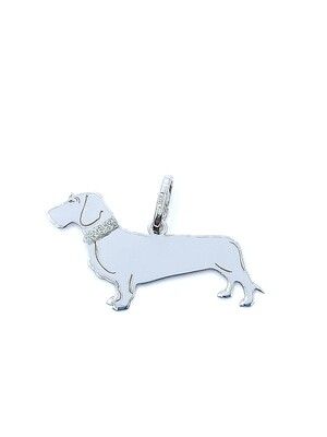 Silver 925 Bassett Hound dog pendant, MODEL-SIZE: 1-Pendant Height: 1.6cm-Width : 3cm