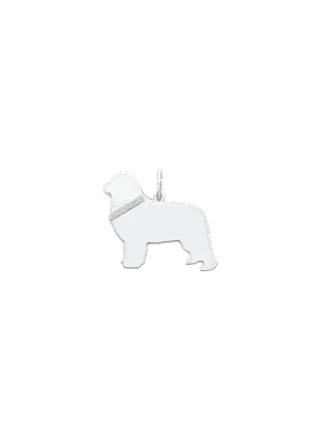 Silver 925 Terranova or Basenji dog pendant, MODEL-SIZE-DOG BREED: 1-Pendant Height: 2.4cm-Width : 2.6cm-Terranova dog