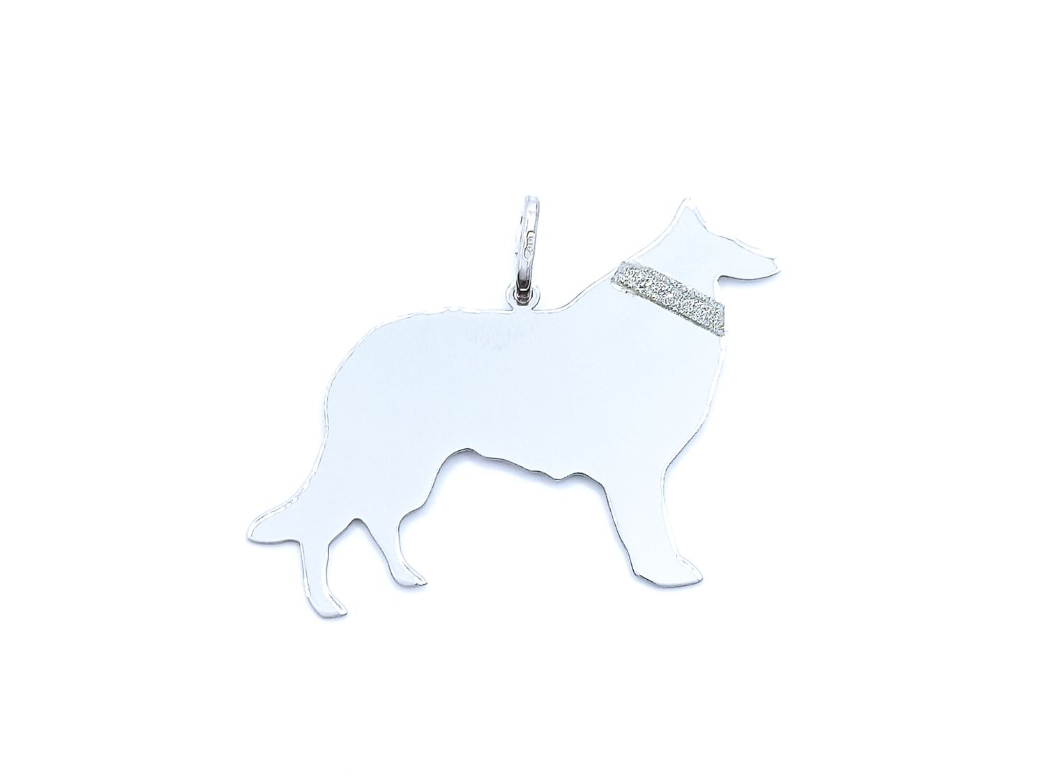Silver 925 Collie(LASSIE) or Border Collie pendant, MODEL-SIZE-DOG BREED: 1-Pendant Height: 2.1cm-Width : 2.9cm-Collie(LASSIE) dog