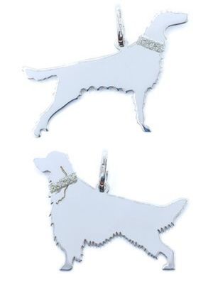 Silver 925 Setter or Breton Setter dog pendant