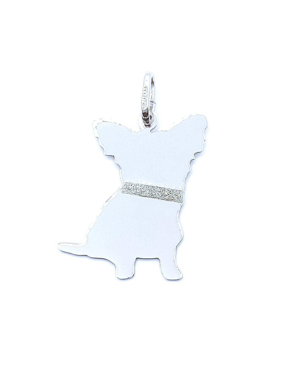 Silver 925 Papillon or Scottish terrier pendant, MODEL-SIZE-DOG BREED: 1-Pendant Height: 2cm-Width : 1.7cm-Papillon dog