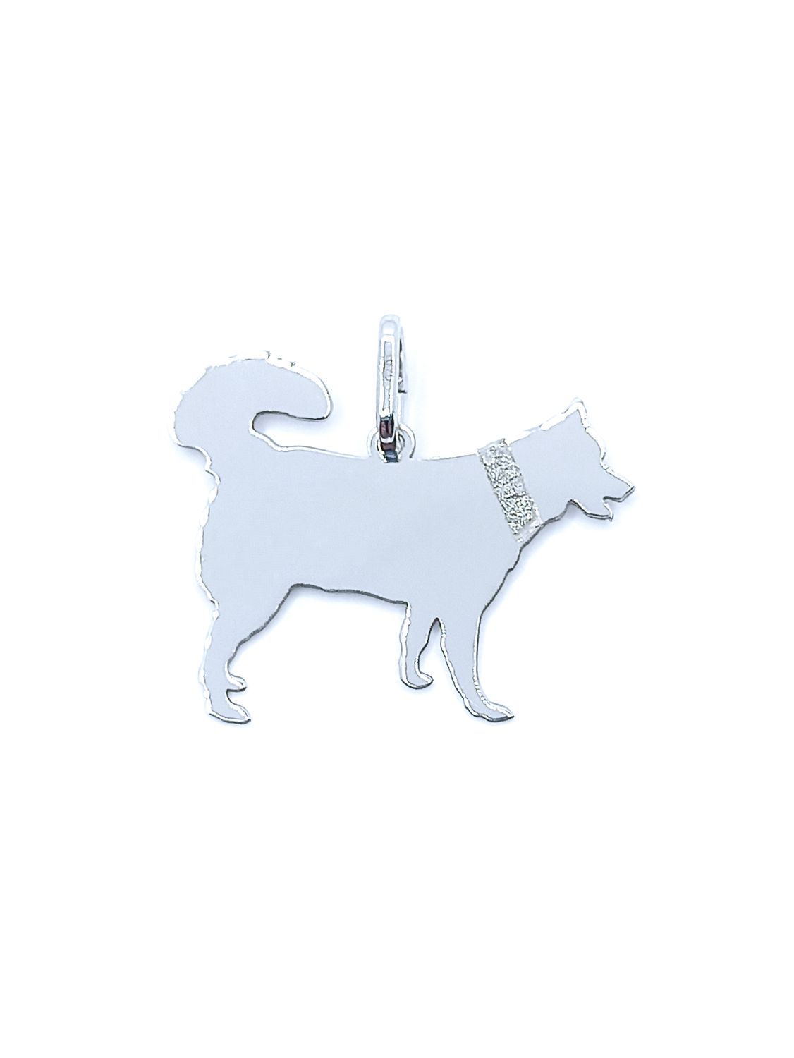 Silver 925 Husky or Alano dog pendant, MODEL-SIZE-DOG BREED: 1-Pendant Height: 2cm-Width : 2.5cm-Husky dog