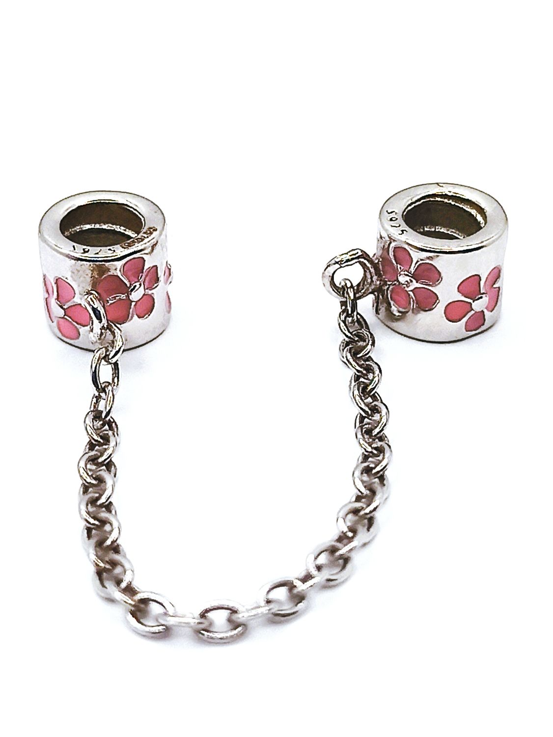 Silver 925 charm bracelet pendant flower design, MODEL-COLOR: 1-Flower design: Pink