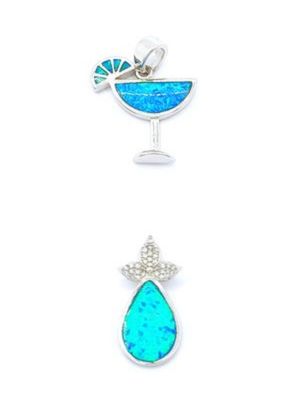 Silver 925 Opal stone cocktail or pineapple design pendant