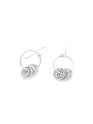 Silver 925 circles diamond cut earring