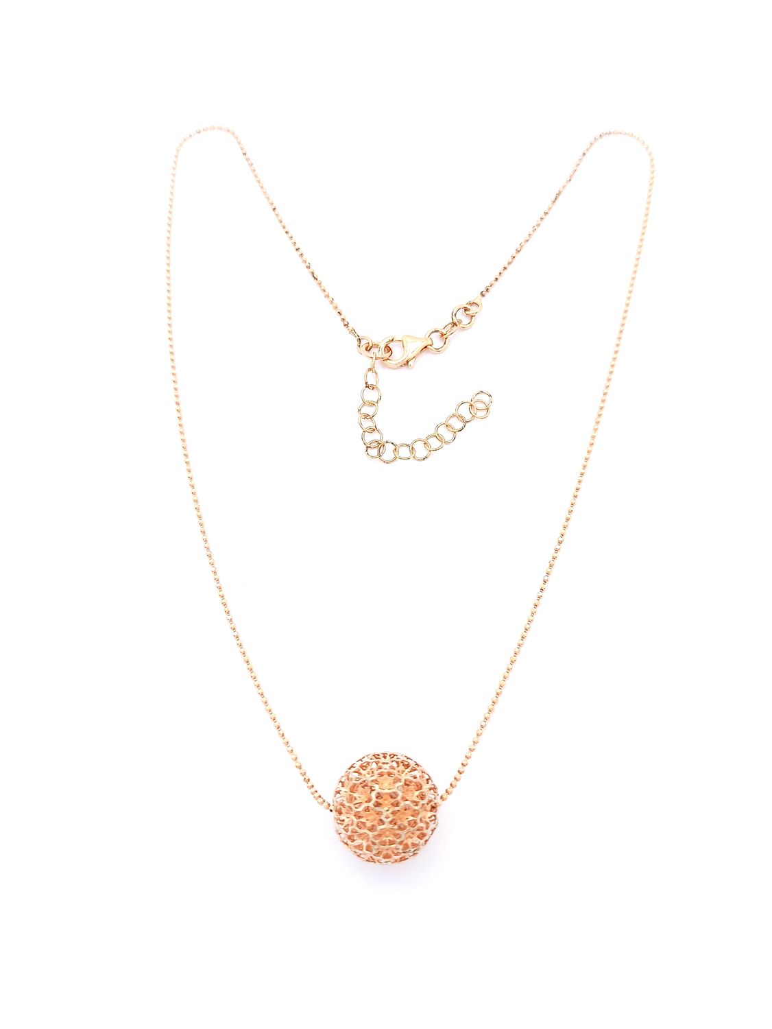 Silver 925 diamond cut rose necklace