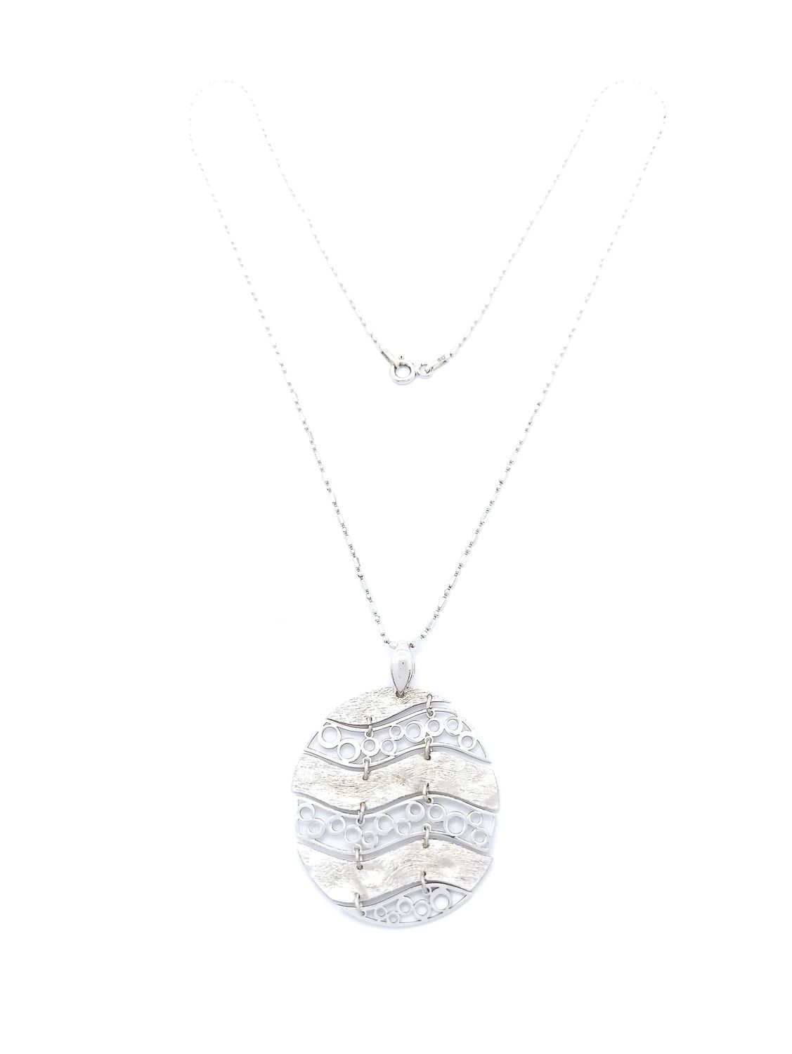 Silver 925 modern diamond scratch necklace, MODEL-PENDANT SIZE-CHAIN LENGTH: 1-Pendant Height: 4.5cm-Width: 3.2cm-Chain Length: 44.5cm
