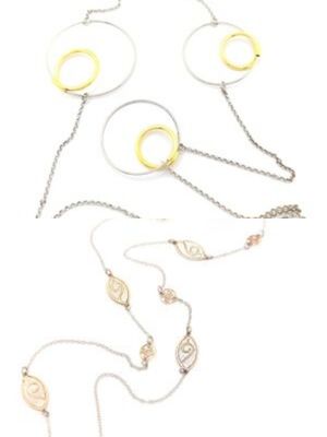 Silver 925 long modern necklace