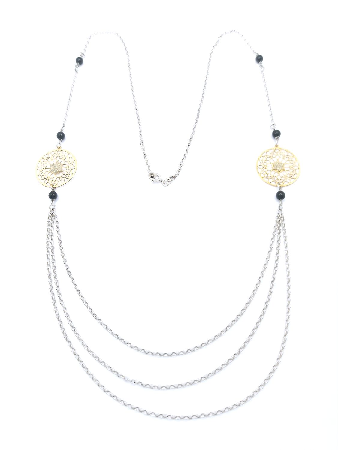 Silver 925 long modern necklace