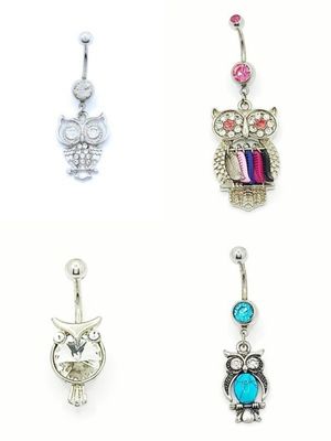 316L surgical steel owl bird belly ring