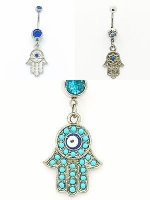 316L surgical steel Hamsa belly ring