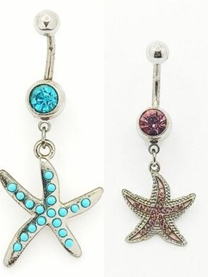 316L surgical steel sea star belly ring