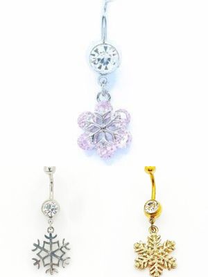 316L surgical steel snowflake Belly ring