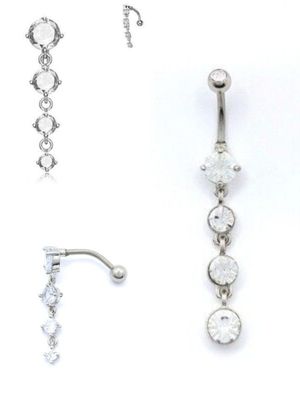 316L surgical steel 4 stone Belly ring