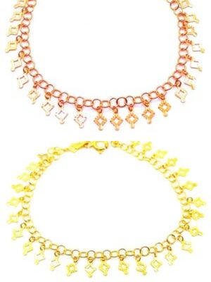 Silver 925 rose or gold dangling elements hand bracelet