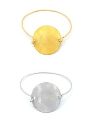 Silver 925 solid round shape white or gold bracelet