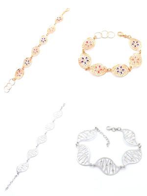 Silver 925 handmade rose flower design hand bracelet