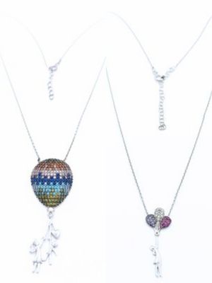 Silver 925 aerostat or ballons necklace