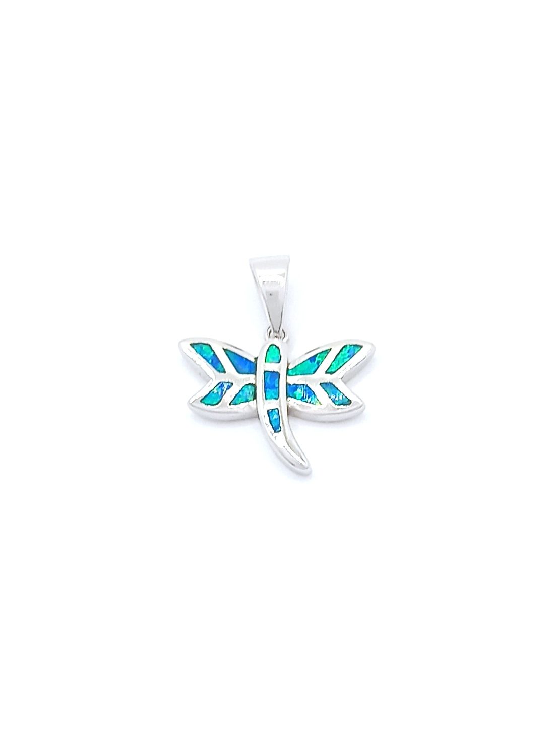 Silver 925 Opal stone dragonfly design pendant, MODEL-SIZE: 1 Pendant Height : 2cm-Width: 1.7cm