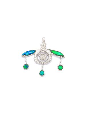 Silver 925 Opal stone Bee Wasp Malia design pendant