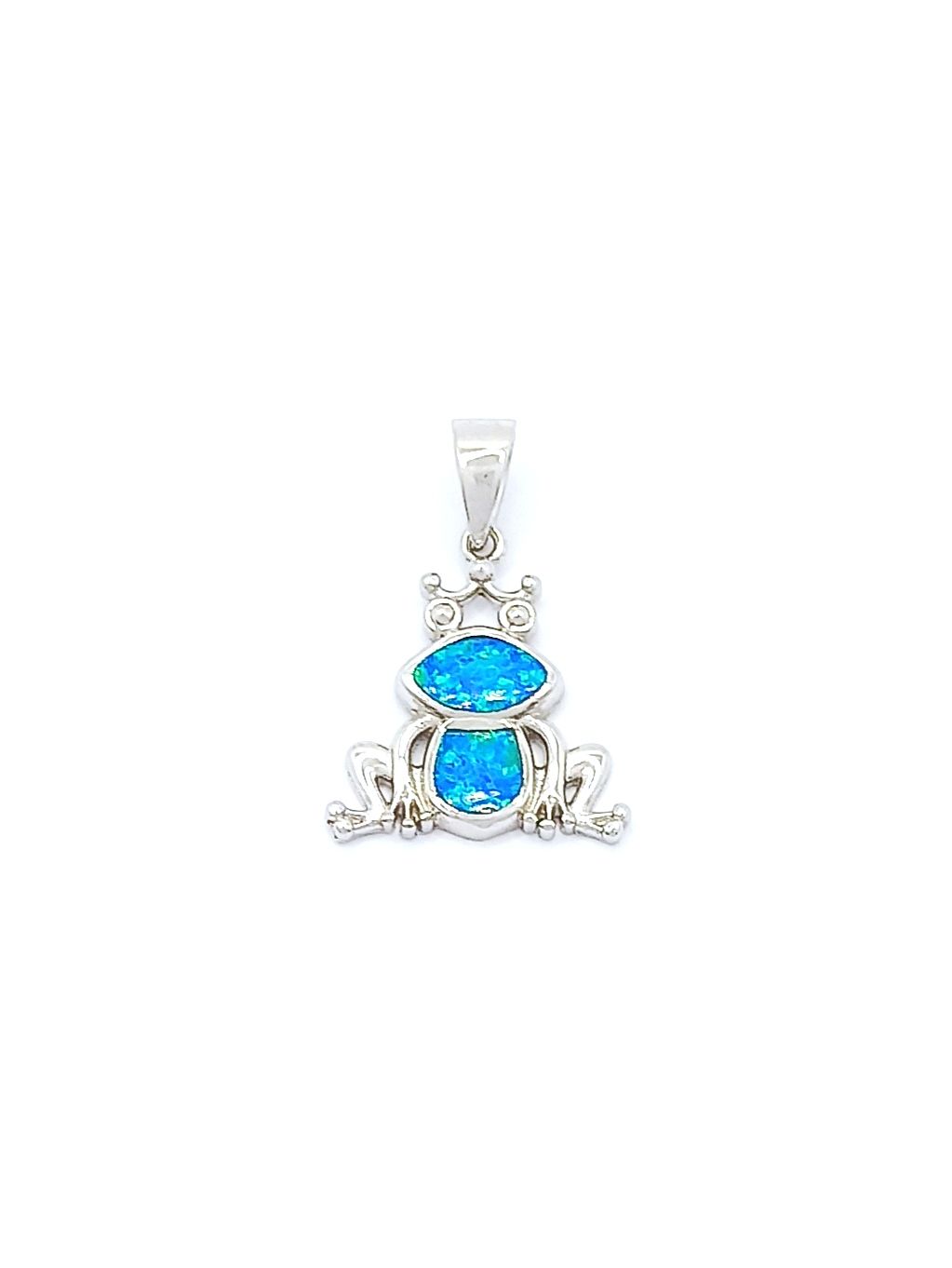 Silver 925 Opal stone frog or duck design pendant, MODEL-SIZE: 1 Pendant Height : 2.4cm-Width: 1.6cm