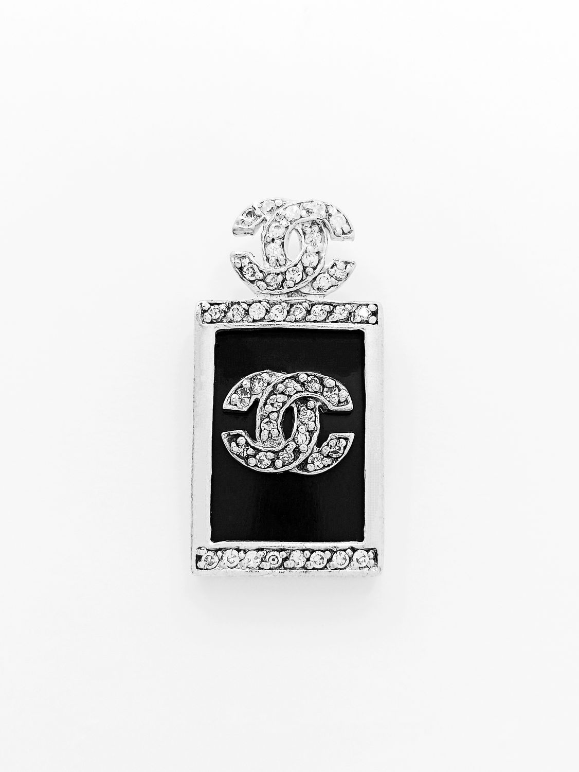 Silver 925 modern black onyx stone pendant, MODEL-COLOR-SIZE-STONE: 1-White-Pendant Height: 2.9cm-Width : 1.4cm-Black Onyx &amp; CZ White zirconia