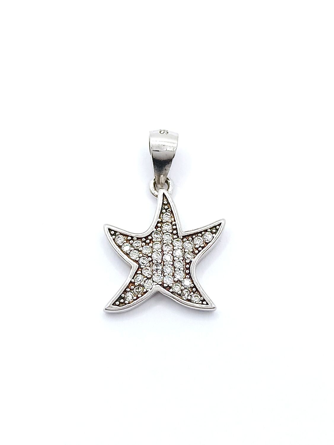 Silver 925 stone sea star pendant, MODEL-SIZE: 1 Pendant length : 2cm-width : 1.3cm
