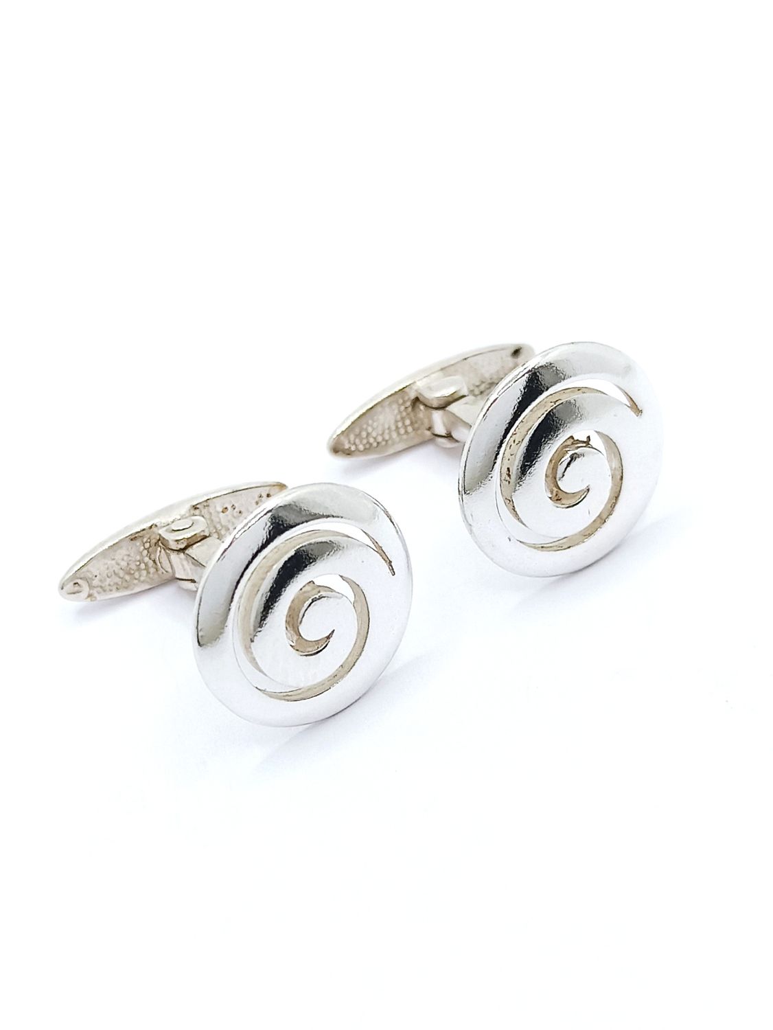 Silver 925 handmade spiral or Meandros Greek cuffinks, MODEL-SIZE-WEIGHT: 1 Design height: 1.5cm-Width: 1.5cm- 8.1gr.