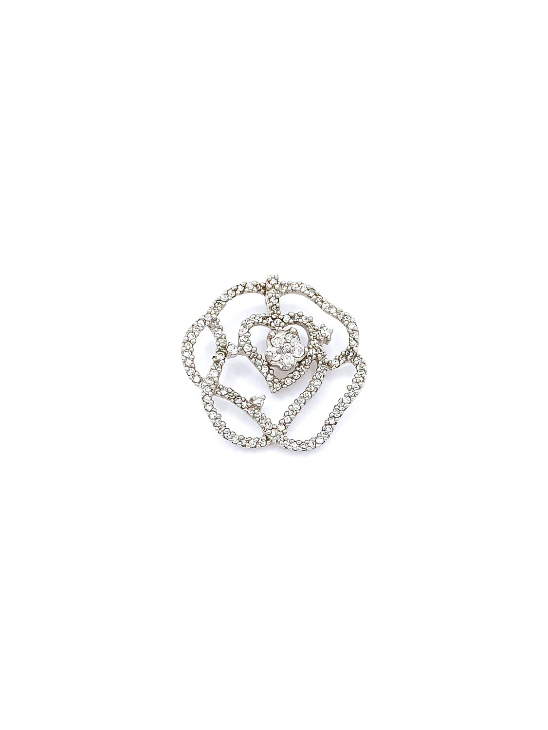 Silver 925 color stone flower pendant, MODEL-STONE COLOR-SIZE: 1-CZ white zirconia-Pendant Height : 2.6cm-Width: 2.6cm