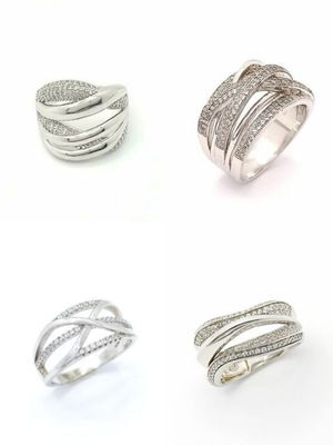 Silver 925 modern white stone ring