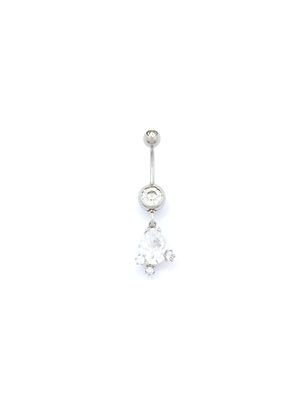 Silver 925 and 316L steel tear belly ring