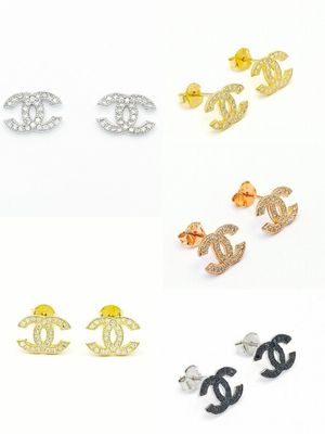 Silver 925 channel  white stone stud earrings