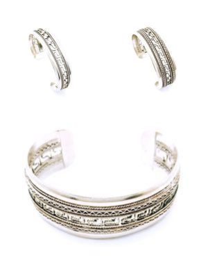 Silver 925 maiandros handmade bangle bracelet