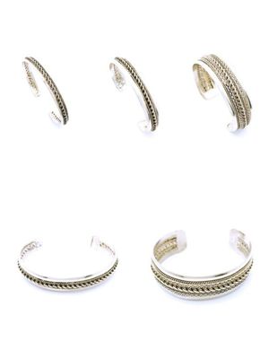 Silver 925 handmade knited bangle bracelet