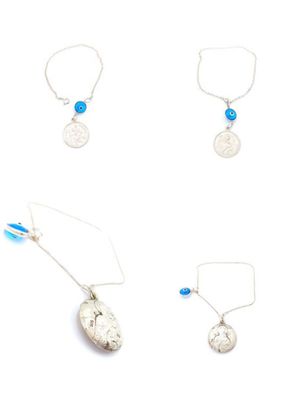 Silver 925 talisman car charm round double sided