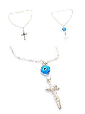 Silver 925 talisman car charm cross crucified Christ