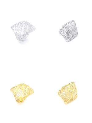 Silver 925 modern diamond cut big  ring