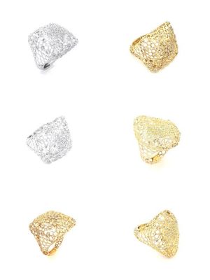 Silver 925 modern diamond cut big  ring