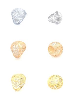 Silver 925 modern diamond cut big  ring