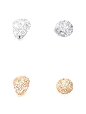 Silver 925 modern diamond cut big  ring