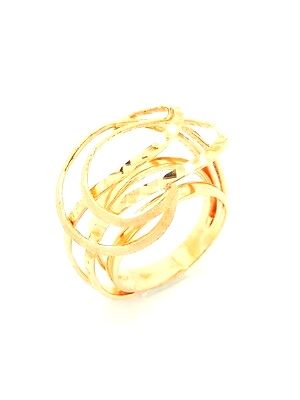 Silver 925 modern diamond cut rose ring, MODEL-COLOR-SIZE: 1-Rose gold plated-SIZE 58 EUR Q UK 8.5 USA