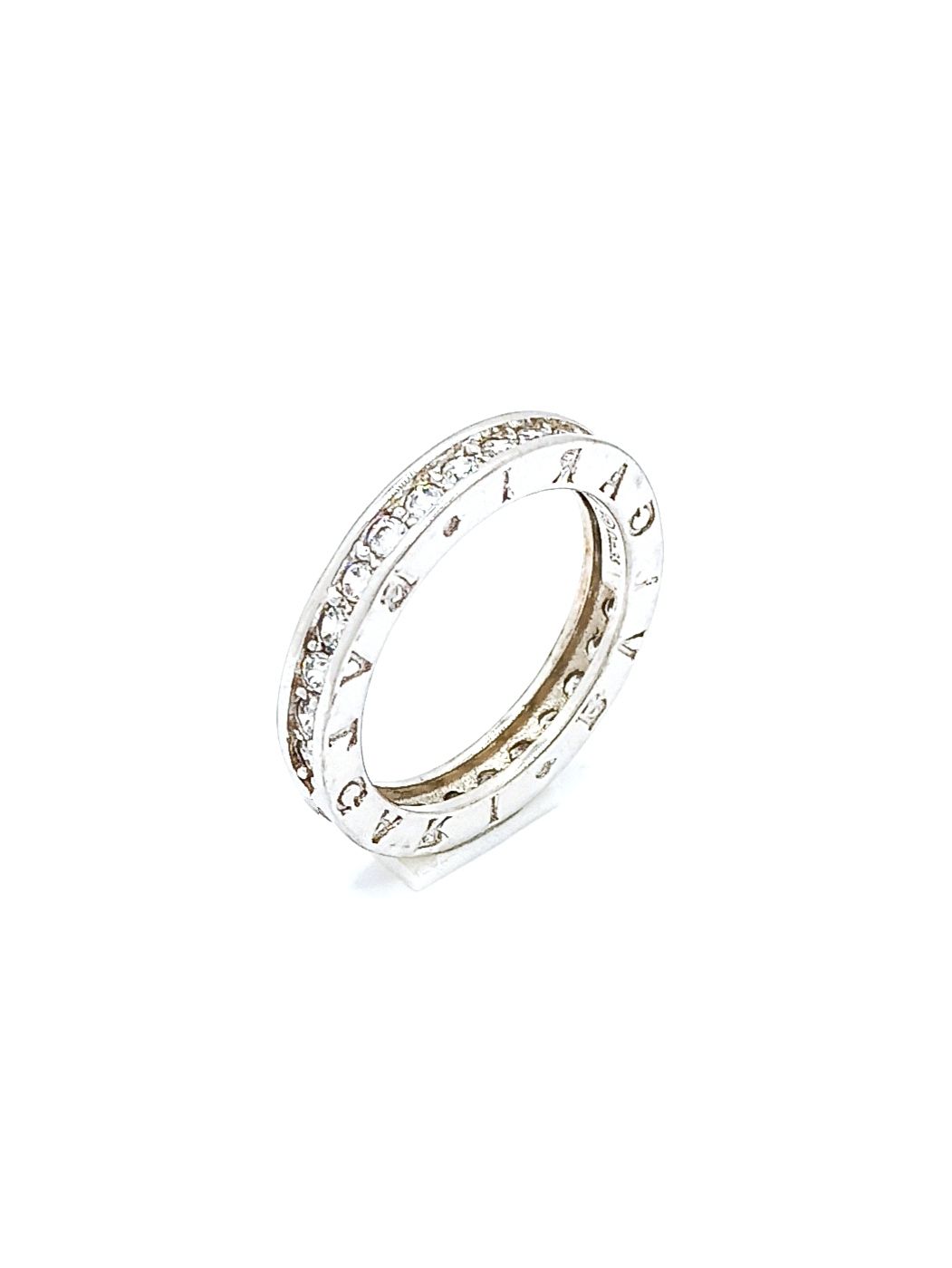 Silver 925 bulgari type stone ring, MODEL-WIDTH-SIZE: 1-Width : 4mm-SIZE 58 EUR Q UK 8.5 USA