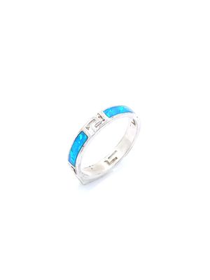 Silver 925 Opal blue or white Greek ring