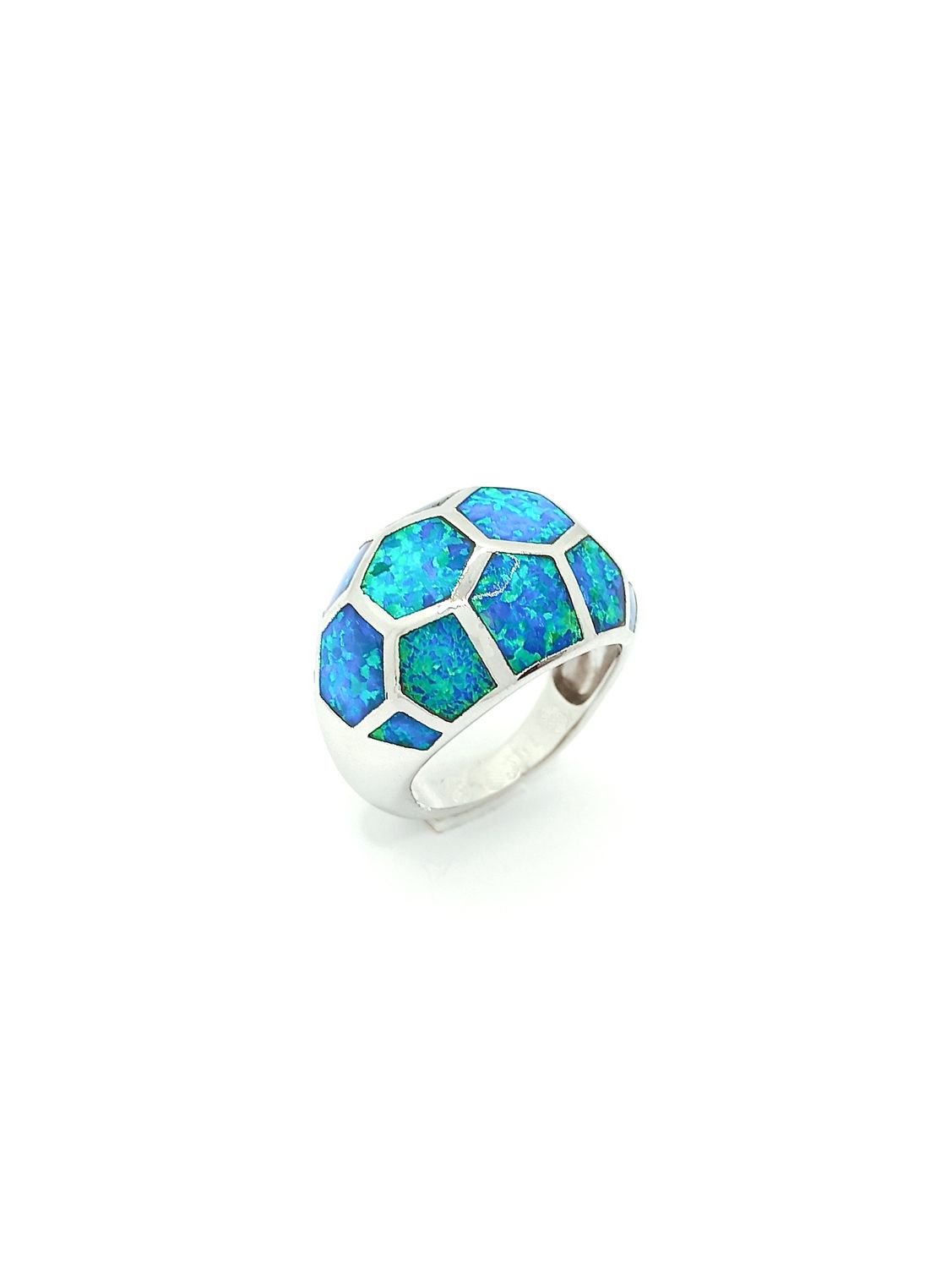 Silver 925 Opal blue big ring