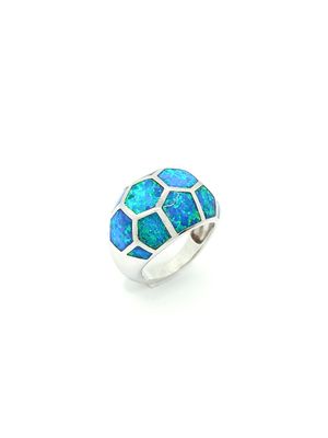 Silver 925 Opal blue big ring