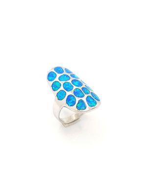 Silver 925 Opal blue oval ring